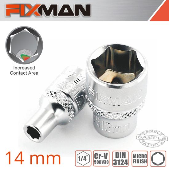 FIXMAN 1/4" Drive Hex Socket 14mm